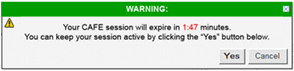 System Timeout Warning Box